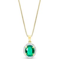Click to view product details and reviews for Emerald Diamond Eve Halo Pendant Necklace In 9ct Gold. Click to view product details and reviews for Emerald Diamond Eve Halo Pendant Necklace In 9ct Gold.
