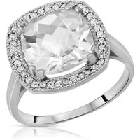 Click to view product details and reviews for White Topaz Diamond Imogen Statement Halo Ring in 9ct White Gold.