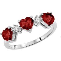 Click to view product details and reviews for Garnet Diamond Victoria Trio Heart Ring In Sterling Silver. Click to view product details and reviews for Garnet Diamond Victoria Trio Heart Ring In Sterling Silver.