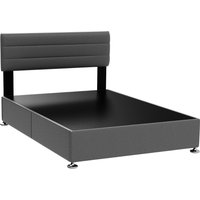 Divan Base Bed Frame With Headboard - No Mattress, No Storage, Double (135x190cm)