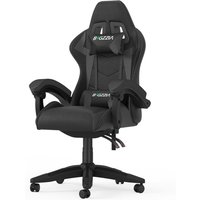 Ergonomic Gaming Chair with Headrest and Lumbar Pillow Rotatable Home PU Leather Office Chair Black
