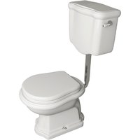 Retrobad WC Abgang senkrechtWC Abgang waagrechtWC mit halbhohem Spülkästen RetroVintage Serie Oxford Weiß von Kerasan