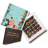 Customizable chocolate corporate gifts Advent Box delivered with a personalized chocolate message card