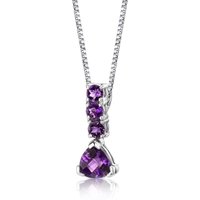 Amethyst Combination Pendant Necklace in Sterling Silver