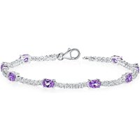 Amethyst Bejewel Line Tennis Bracelet in Sterling Silver