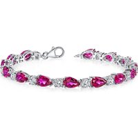 Ruby Cherish Tennis Bracelet in Sterling Silver