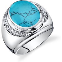 Mens Turquoise Godfather Ring in Sterling Silver