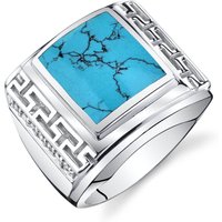 Mens Turquoise Triumph Zeus Ring in Sterling Silver