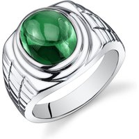 Mens Emerald Legacy Cabochon Ring in Sterling Silver