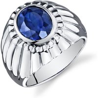 Mens Sapphire Bezel Ring in Sterling Silver