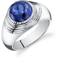 Mens Sapphire Ring in Sterling Silver