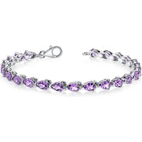 Amethyst Modest Tennis Bracelet in Sterling Silver