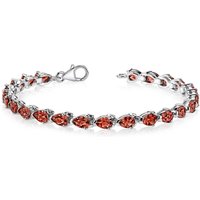 Garnet Modest Tennis Bracelet in Sterling Silver