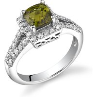 Green Tourmaline and Diamond Legacy Masterpiece Ring in 9ct White Gold