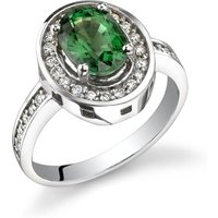 Tsavorite and Diamond Bejewel Classic Premium Ring in 9ct White Gold