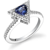 Sapphire and Diamond Mesmerise Art Deco Ring in 9ct White Gold