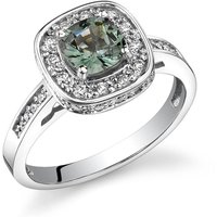 Green Sapphire and Diamond Legacy Premium Ring in 9ct White Gold