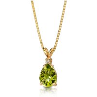 Peridot and Diamond Petite Modest Pendant Necklace in 9ct Gold
