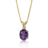 Amethyst and Diamond Bejewel Pendant Necklace in 9ct Gold