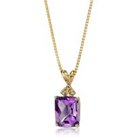 Amethyst and Diamond Flourish Pendant Necklace in 9ct Gold