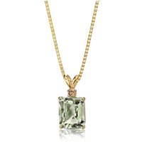 Green Amethyst and Diamond Flourish Pendant Necklace in 9ct Gold
