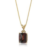 Garnet and Diamond Flourish Pendant Necklace in 9ct Gold