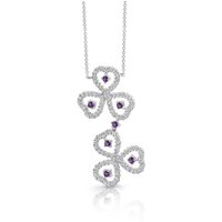 Amethyst Chain Necklace in Sterling Silver