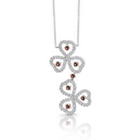 Garnet Chain Necklace in Sterling Silver