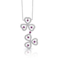 Ruby Chain Necklace in Sterling Silver