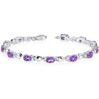 Amethyst Bejewel Symmetrical Tennis Bracelet in Sterling Silver