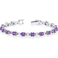 Amethyst Legacy Link Tennis Bracelet in Sterling Silver