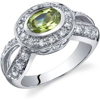 Peridot and CZ Bejewel Majesty Ring in Sterling Silver