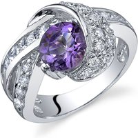Amethyst and CZ Mystic Ring in Sterling Silver