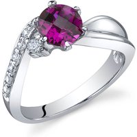 Ruby and CZ Intuition Ethereal Ring in Sterling Silver