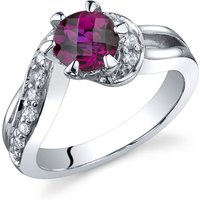 Ruby and CZ Majestic Wave Ring in Sterling Silver