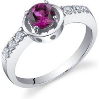 Ruby and CZ Sleek and Classy Ring in Sterling Silver