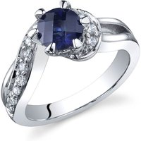 Sapphire and CZ Ring in Sterling Silver