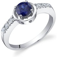 Sapphire and CZ Sleek and Classy Ring in Sterling Silver