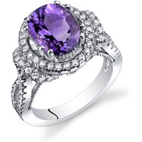 Amethyst and CZ Bejewel Gallery Ring in Sterling Silver