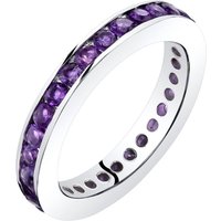 Amethyst Intuition Eternity Ring in Sterling Silver