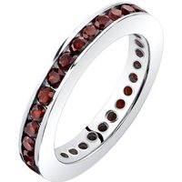 Garnet Intuition Eternity Ring in Sterling Silver