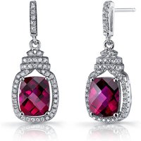 Ruby and CZ Cherish Tiara Earrings in Sterling Silver