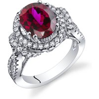 Ruby and CZ Bejewel Gallery Ring in Sterling Silver