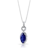 Sapphire and CZ Vitality Royal Pendant Necklace in Sterling Silver