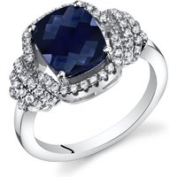Sapphire and CZ Cherish Ring in Sterling Silver