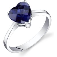 Heart Shaped Sapphire Ring in 9ct White Gold