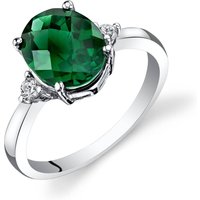 Emerald and Diamond Bejewel Ring in 9ct White Gold