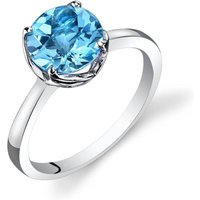 Swiss Blue Topaz Intuition Simplicity Ring in 9ct White Gold