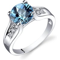 Swiss Blue Topaz and Diamond Intuition Cocktail Ring in 9ct White Gold
