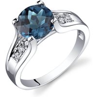London Blue Topaz and Diamond Intuition Cocktail Ring in 9ct White Gold